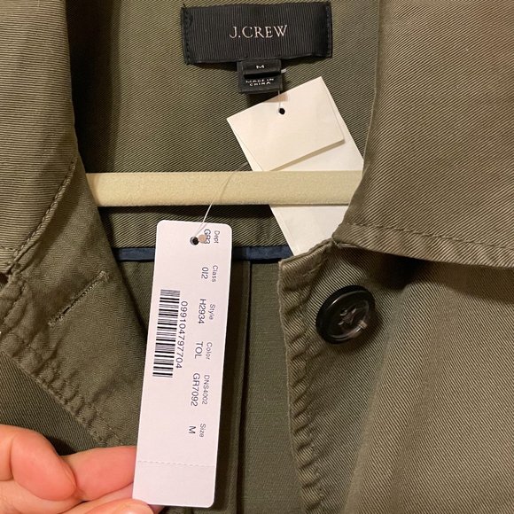 NWOT J.Crew Olive Cropped Fatigue Jacket - Picture 6 of 11